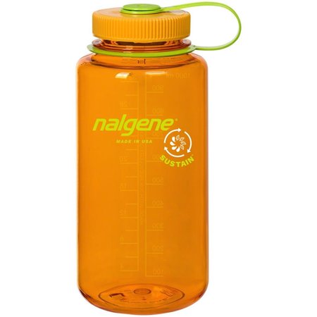 NALGENE 1 qt. Wide Mouth Sustain Water Bottle, Clementine 341960